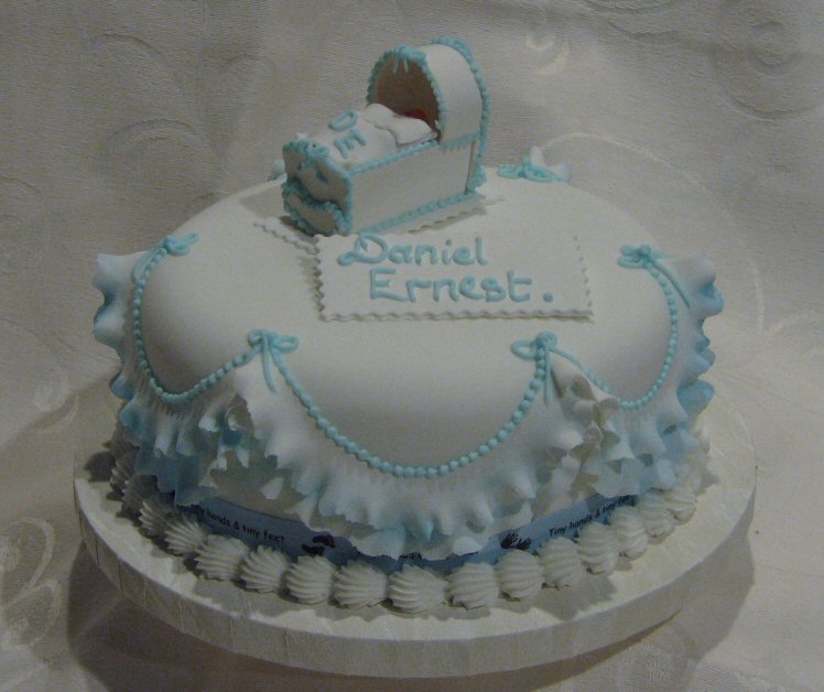baby christening cake with cradle,crib, cot, bassinette