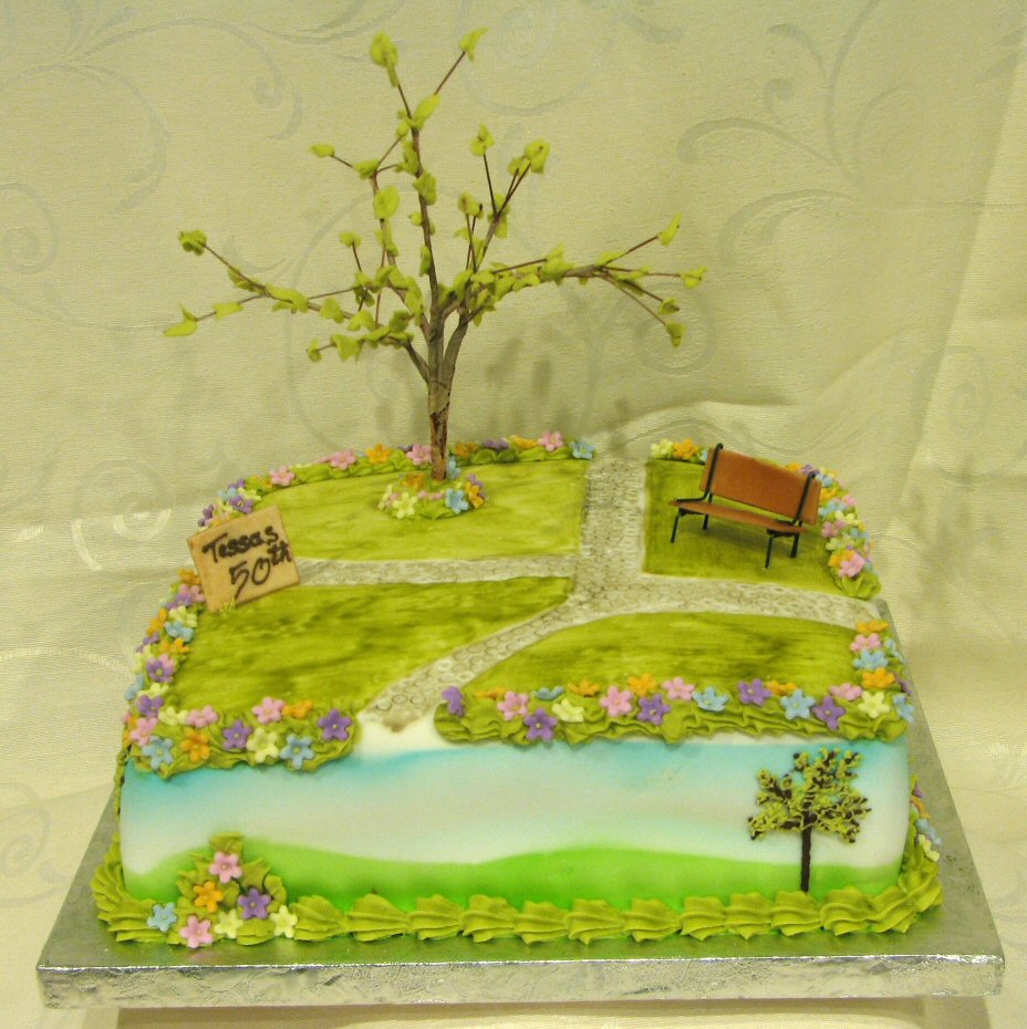 chocolate 50th birthday cake the garden